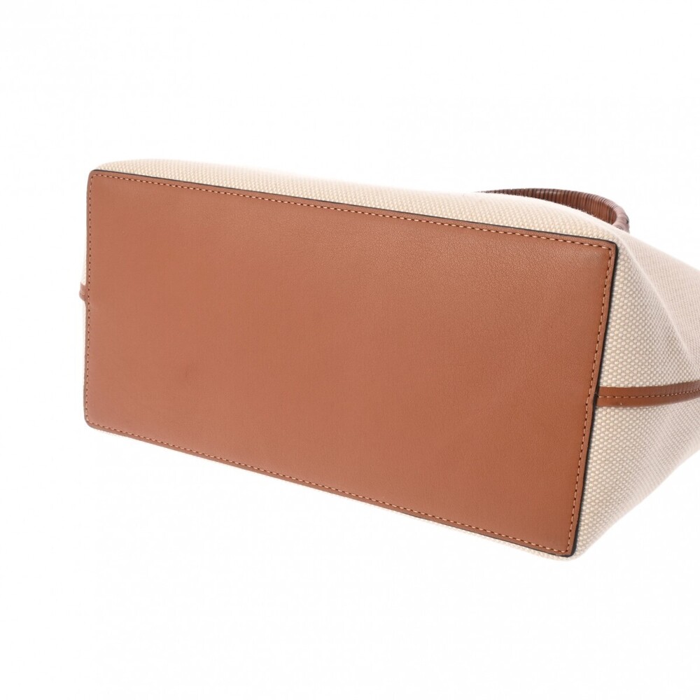 Loewe Anagram Tote Bag Ecru Tan Canvas Calfskin - Picture 4 of 9
